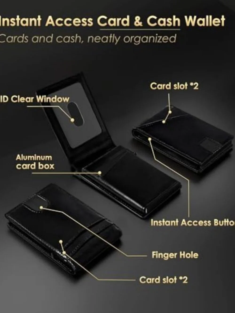 Slim Minimalist RFID Blocking Wallet for Men - Stylish Black Design, 2026